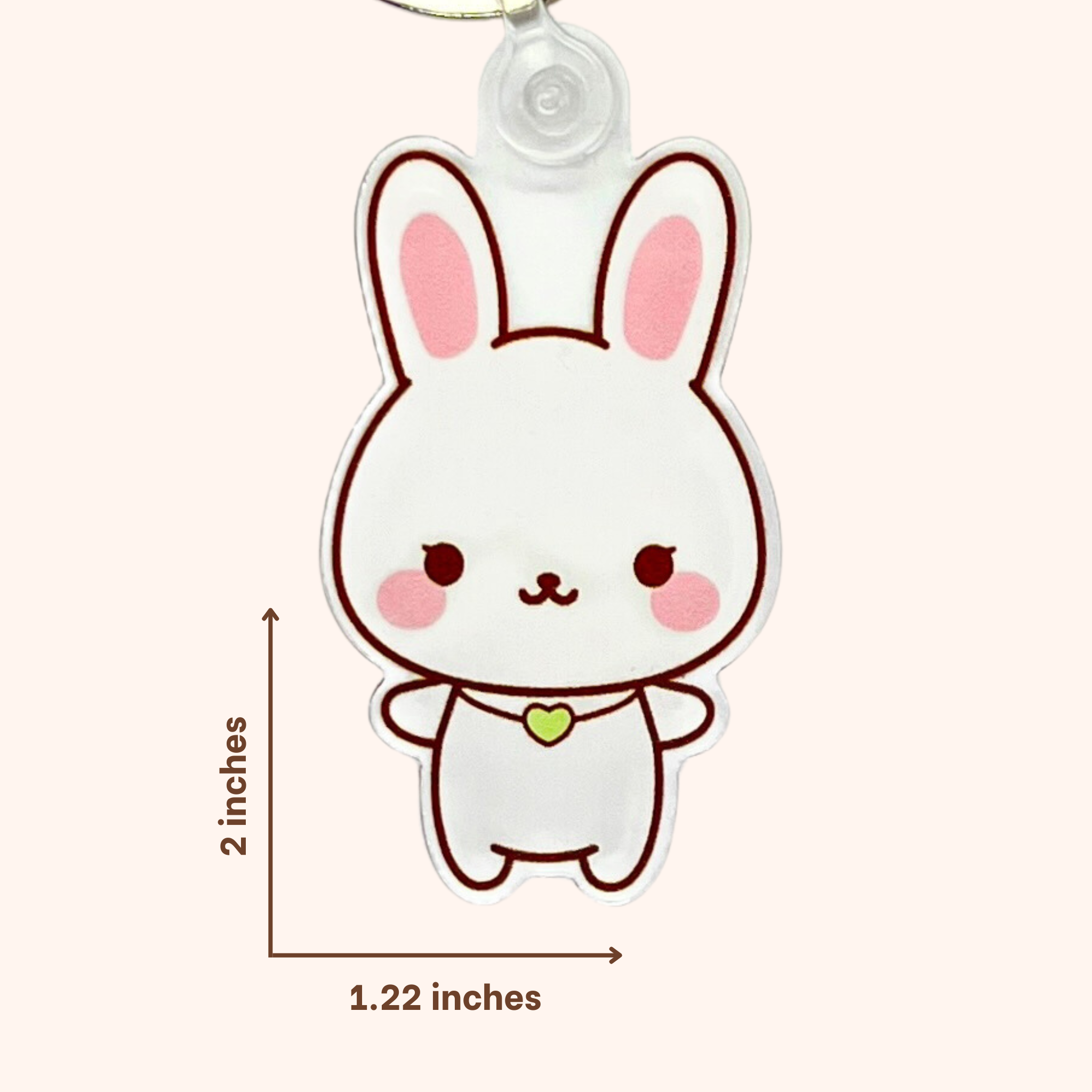 Cute Pink and Green Colored Rabbit Keychain 